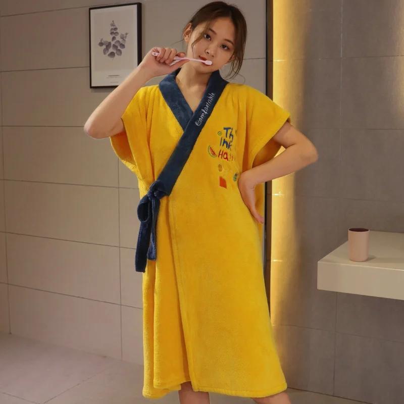 2022 Sauna Microfiber Bath Towel Goods for Home and Comfort Bathroom Towels Bathrobe Terry Female Wearable Robe Dres